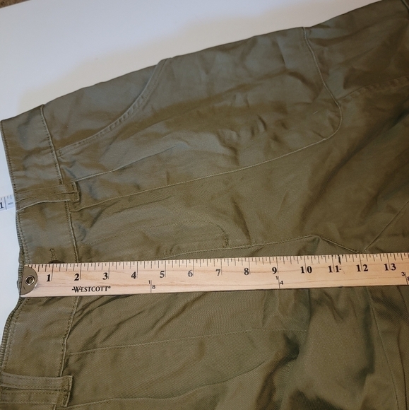 KNOX ROSE CUFFED OLIVE GREEN CARGO PANTS W ELASTIC WAIST BAND, SZ MEDIUM - Picture 16 of 16
